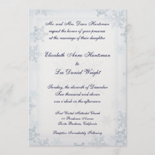 SnowFlake Monogrammed Wedding Invitation
