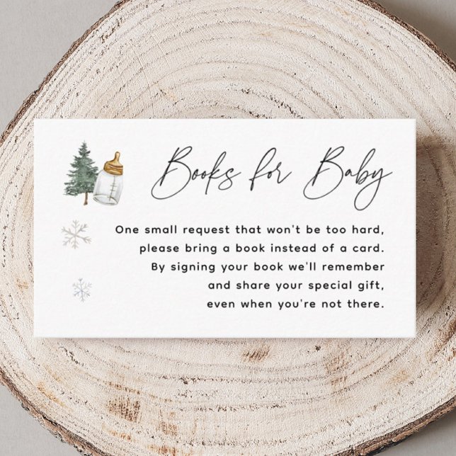 Snowflake Mountain Winter Baby Shower Book Request Enclosure Card (Creator Uploaded)