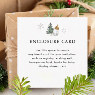 Snowflake Mountain Winter Baby Shower Custom Enclosure Card