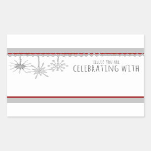 Snowflake Name Badge Rectangular Sticker
