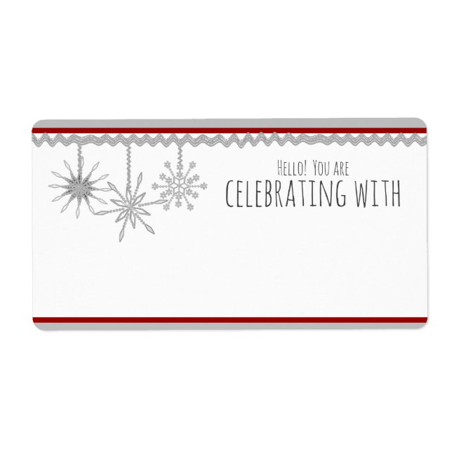 Snowflake Name ID Badge Stickers (Front)