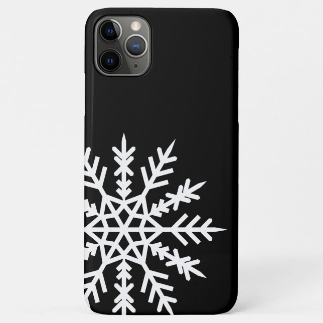 Snowflake on black iPhone Case (Back)