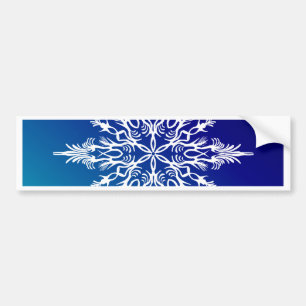 SNOWFLAKE on Blue Bumper Sticker