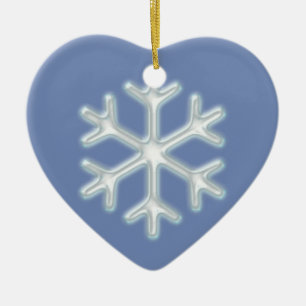 Snowflake on Blue Ceramic Tree Decoration