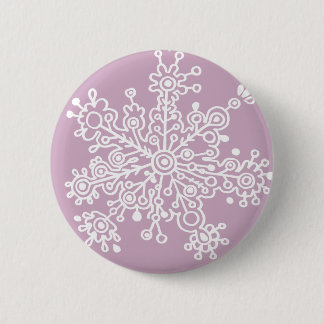 Snowflake (on Light Purple) 6 Cm Round Badge
