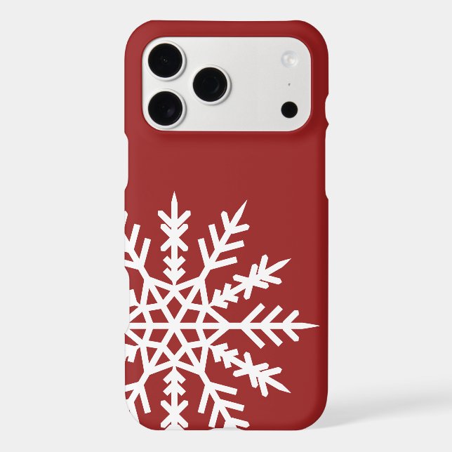 Snowflake on red iPhone Case (Back)