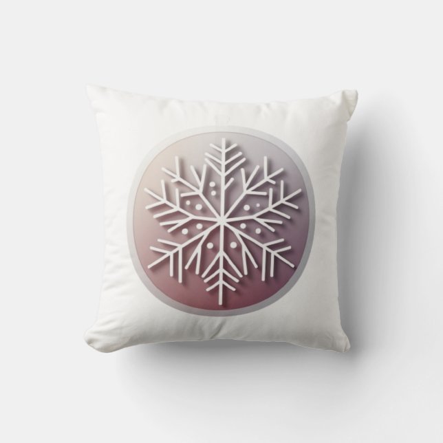 Snowflake Ornament Icon – Winter Holiday Design  Cushion (Front)