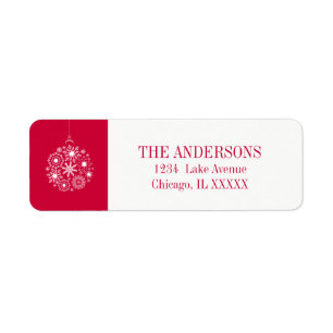 Snowflake Ornament Merry Christmas Address Label
