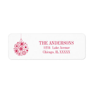 Snowflake Ornament Merry Christmas Address Label
