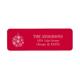 Snowflake Ornament Merry Christmas Address Label