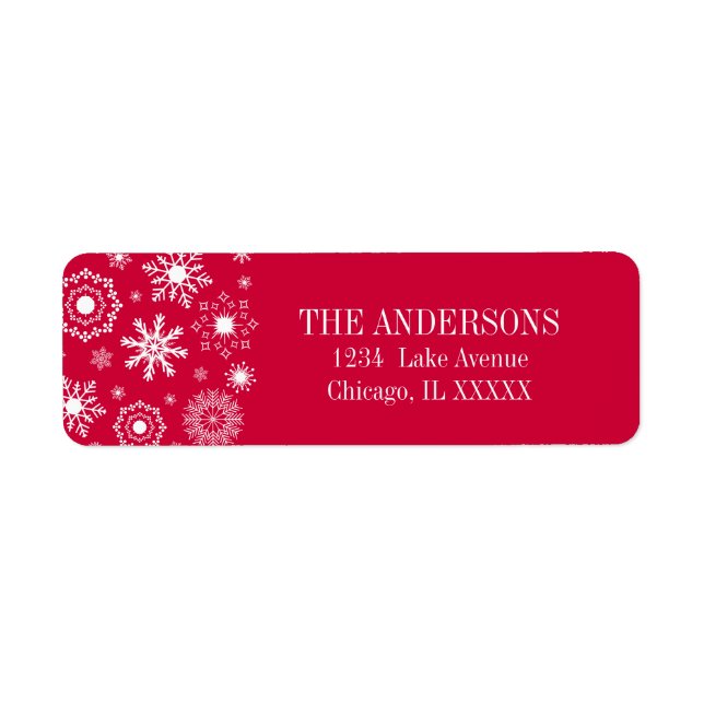 Snowflake Ornament Merry Christmas Address Label (Front)