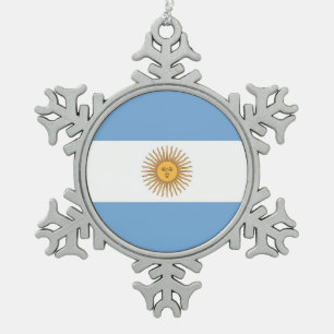 Snowflake Ornament with Argentina Flag