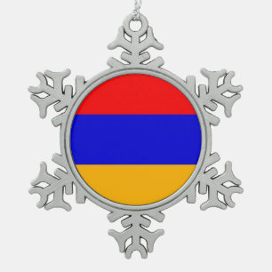 Snowflake Ornament with Armenia Flag