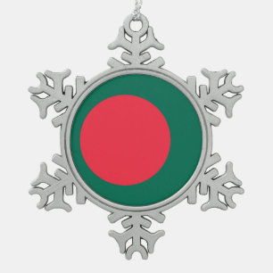 Snowflake Ornament with Bangladesh Flag