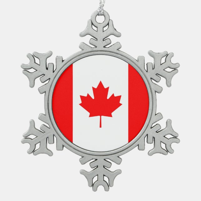 Snowflake Ornament with Canada Flag (Front)