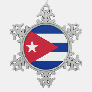 Snowflake Ornament with Cuba Flag