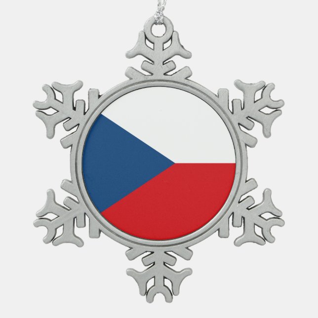 Snowflake Ornament with Czechia Flag (Front)