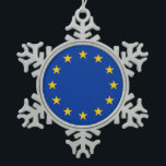 Snowflake Ornament with European Union Flag<br><div class="desc">Add a unique touch of European pride to your holiday decor with our exclusive snowflake featuring the flag of the European Union! Crafted with meticulous attention to detail, this snowflake is more than just a seasonal ornament; it’s a celebration of unity and cultural diversity within the EU. The vibrant design...</div>