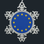 Snowflake Ornament with European Union Flag<br><div class="desc">Add a unique touch of European pride to your holiday decor with our exclusive snowflake featuring the flag of the European Union! Crafted with meticulous attention to detail, this snowflake is more than just a seasonal ornament; it’s a celebration of unity and cultural diversity within the EU. The vibrant design...</div>