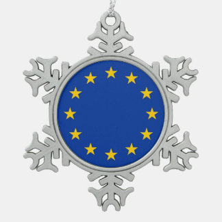 Snowflake Ornament with European Union Flag