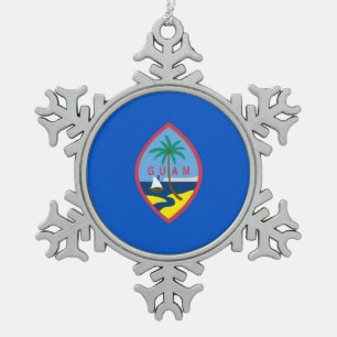 Snowflake Ornament with Guam Flag