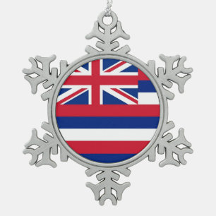 Snowflake Ornament with Hawaii Flag