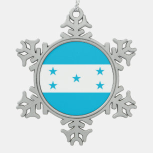 Snowflake Ornament with Honduras Flag