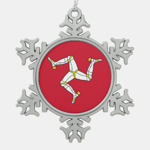 Snowflake Ornament with Isle of Man Flag