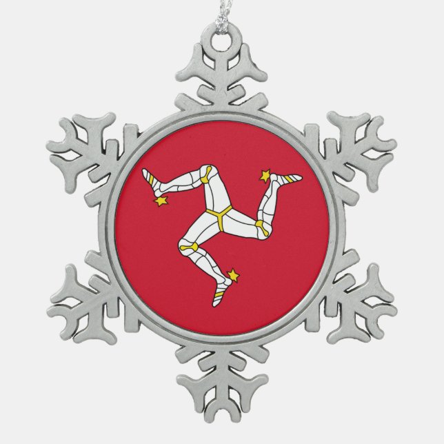 Snowflake Ornament with Isle of Man Flag (Front)