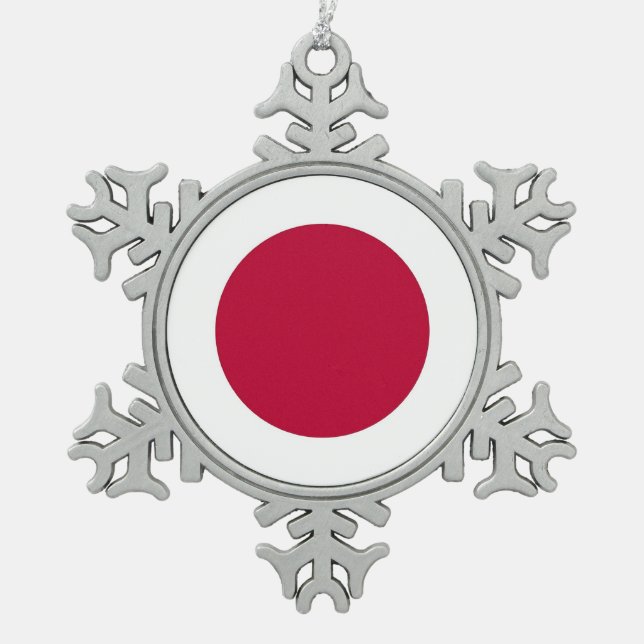 Snowflake Ornament with Japan Flag (Front)