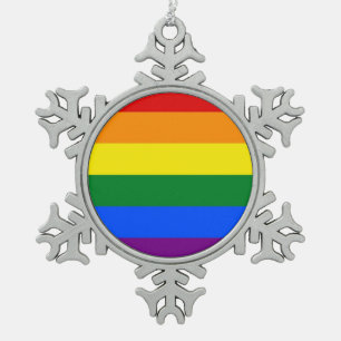 Snowflake Ornament with LGBT Flag