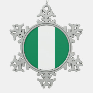 Snowflake Ornament with Nigeria Flag