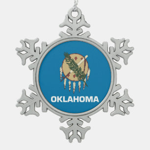Snowflake Ornament with Oklahoma Flag