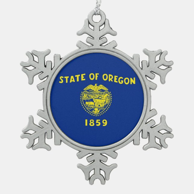 Snowflake Ornament with Oregon Flag (Front)