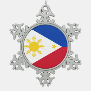 Snowflake Ornament with Philippines Flag