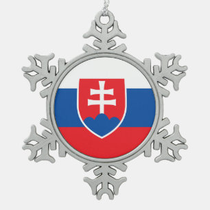 Snowflake Ornament with Slovakia Flag