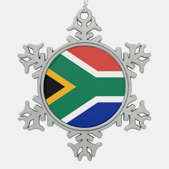 Snowflake Ornament with South Africa Flag (Front)