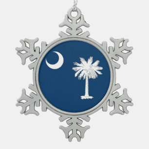 Snowflake Ornament with South Carolina Flag