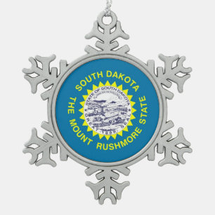 Snowflake Ornament with South Dakota Flag