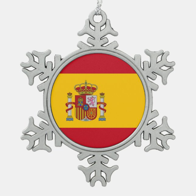 Snowflake Ornament with Spain Flag (Front)