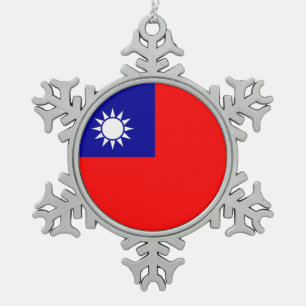 Snowflake Ornament with Taiwan Flag