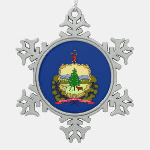 Snowflake Ornament with Vermont Flag