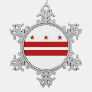 Snowflake Ornament with Washington DC Flag