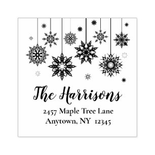 Snowflake Ornaments Address Design Art Stamp