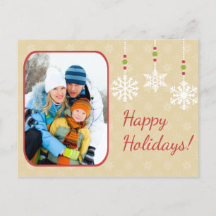Snowflake Ornaments Photo Holiday Postcard