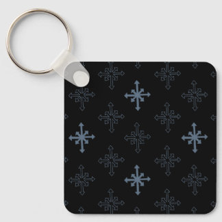 Snowflake outline pattern, Gothic cross inspired Key Ring