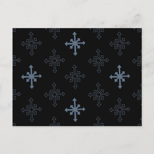 Snowflake outline pattern, Gothic cross inspired Postcard (Front)