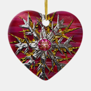 Snowflake Over Paris Ceramic Tree Decoration