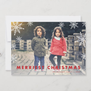 Snowflake Overlay   Merry Christmas Photo Holiday Card