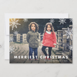 Snowflake Overlay   Merry Christmas Photo Holiday Card